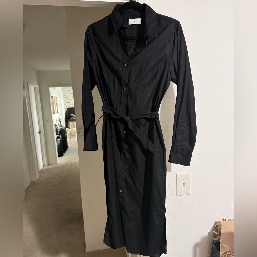 KOTN black cotton shirt dress